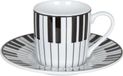 Könitz Piano Espresso, tasse à expresso, tasse, soucoupe, tasse à café, porcelaine, blanc/noir, 85 ml, 11 5 053 2302