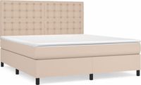 vidaXL Boxspringbed met matras, cappuccino-bruin, 160x200 cm, kunstleer