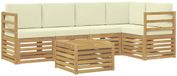 vidaXL Ensemble de canapé d'extérieur 6 pièces Polyester blanc et crème