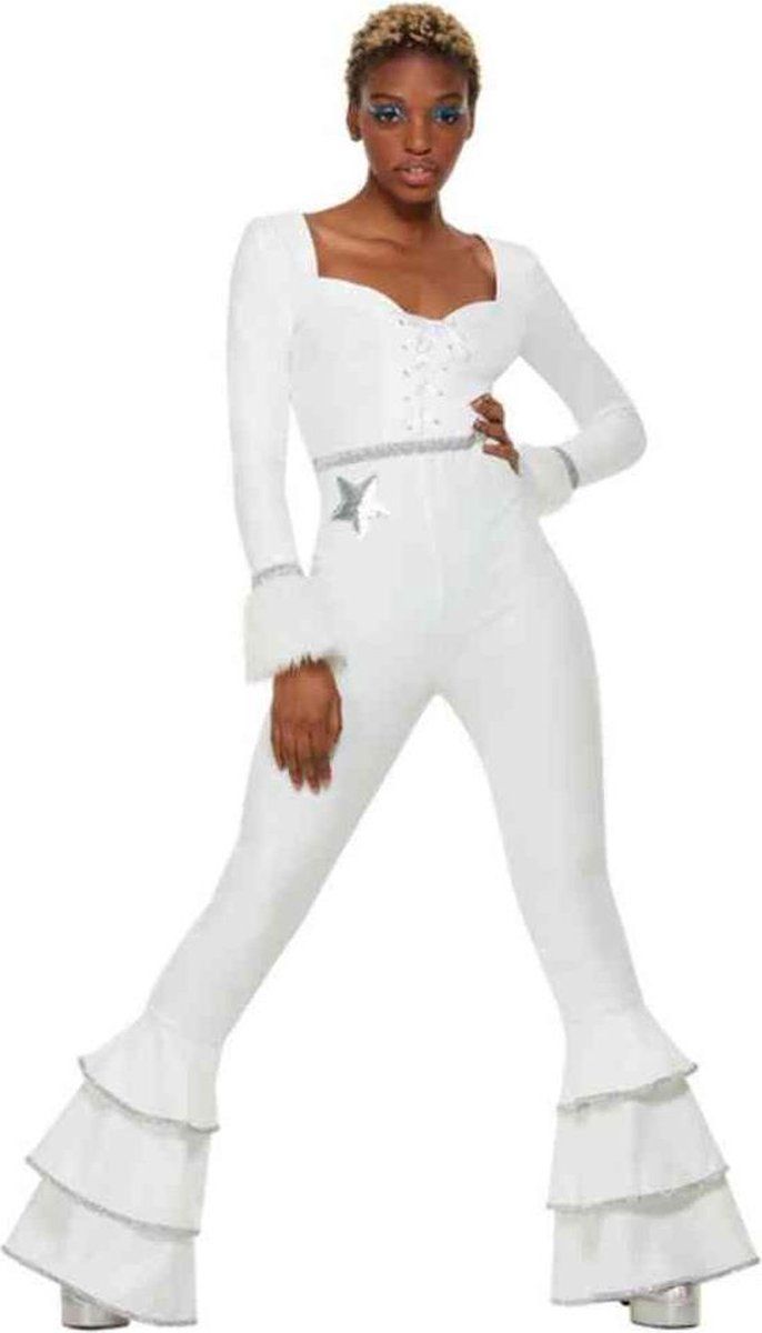Smiffys 70s Deluxe Glam Costume - White - M