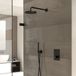 Hotbath Cobber IBS23 set de douche encastrée avec douchette à main sur barre de glissière et pomme de douche ronde de 20 cm sur bras de plafond de 30 cm chrome