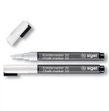 Merkloos Sigel krijtstift - wit - ronde punt 1-2 mm - 2 stuks