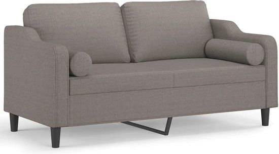 vidaXL Tweezitsbank met sierkussens 140 cm stof taupe