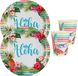 Santex Hawaii thema feest wegwerp servies set - 10x bordjes / 10x bekers