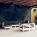 Maison Exclusive - Ensemble de jardin, 9 pièces, avec coussins, blanc, bois de pin massif