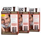 Just For Men Control GX Baardverzorging, baardkleur, grijsreducerende shampoo voor de baard, met kokosolie en aloë vera, 118 ml, verpakking van 3 stuks (3 x 118 ml)