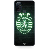 Maniacase Etui Oppo A32 SCP SPORTING PORTUGAL BRIGHT BLACK BACKGROUND
