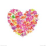 The Art Group Summer Thornton (Floral Heart) kunstdruk, papier, meerkleurig, 40 x 40 x 1,3 cm
