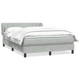 vidaXL Boxspringbed met matras, lichtgrijs, 160x210 cm, fluweel