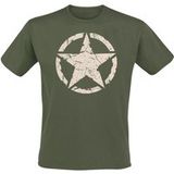 Gasoline Bandit Rockabilly T-shirt Army Star olijfkleurig S tot 3XL Mannen olijf