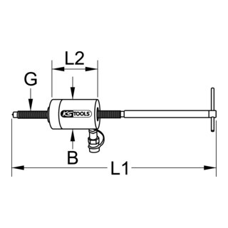 KS Tools KS Tools holle plunjer hydraulische cilinder met spindel, 30 t Aantal:1