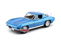 Maisto Chevrolet Corvette 1965, modelauto met vering, schaal 1:18, beweegbare deuren en motorkap, kant-en-klaar model, stuurbaar, 24 cm, multicolor (531640)