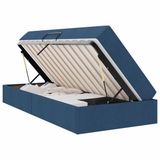 vidaXL Opbergbed met matras, blauw, 100 x 200 cm, polyester