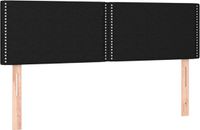 vidaXL Hoofdbord - Stof - Zwart - 144x5x78/88 cm