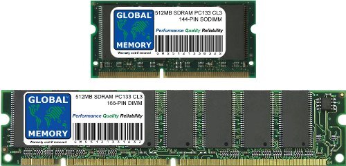 GLOBAL MEMORY 1GB (2 x 512MB) PC133 133MHz 144-PIN SDRAM SODIMM & 168-PIN SDRAM DIMM GEHEUGEN RAM KIT VOOR IMAC G4 FLAT PANEL 700MHz/800MHz