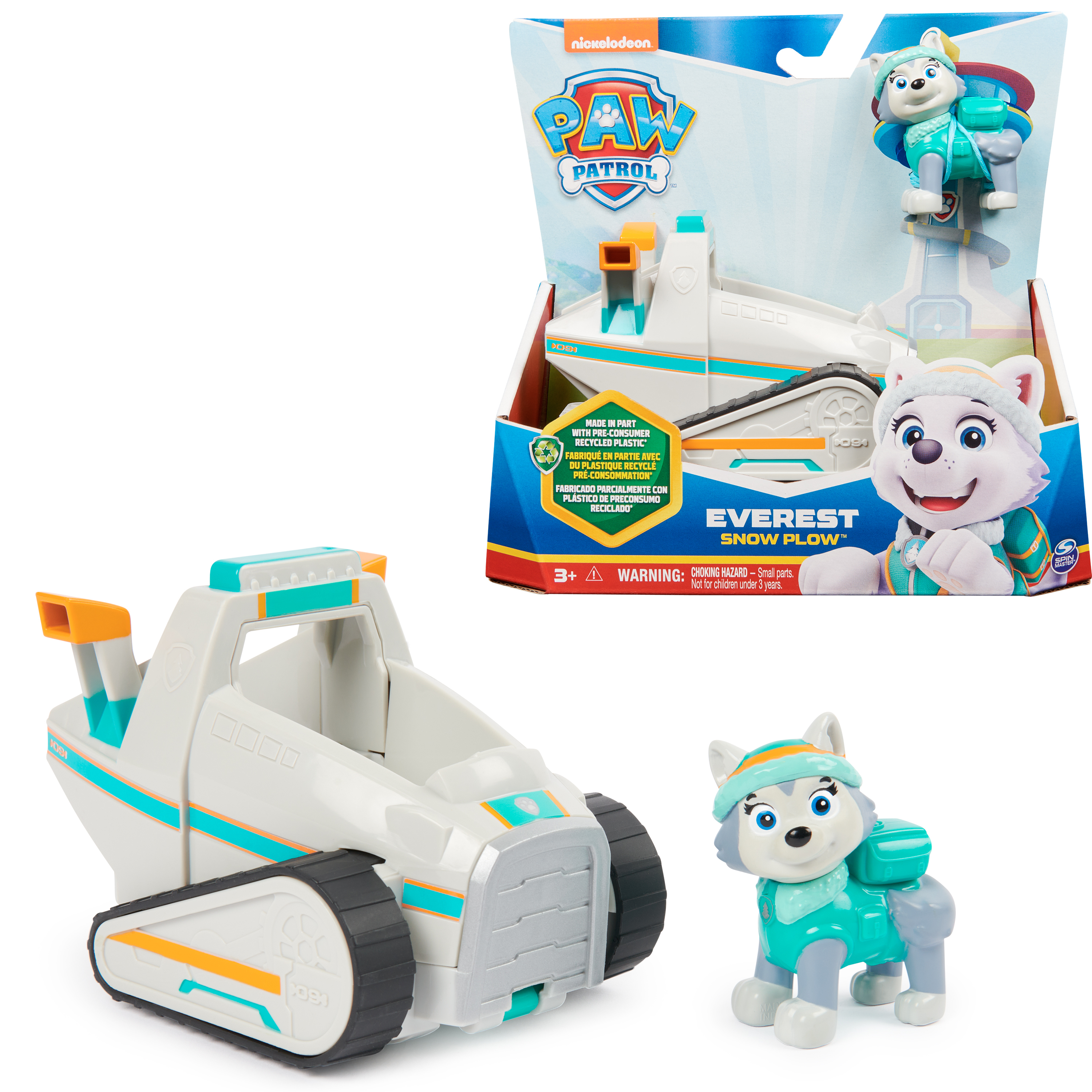 Spin Master PAW Patrol - Everest's Sneeuwschuiver - speelgoedauto met speelfiguur - 71% gerecycled plastic - duurzaam speelgoed