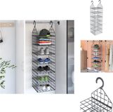vidaXL Kastorganiser hangend met 7 schappen Grijs