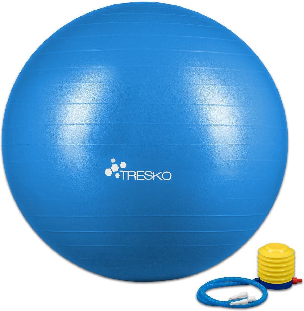 Tresko Fitnessbal met pomp - diameter 65 cm - Blauw