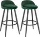 Shenzhen Haorui Industrial Technology Co., Ltd. Velvet Barkrukken Evgeny - Set van 2 - Groen - Met rugleuning - Barstoelen ergonomisch - Keuken - Zithoogte 69cm