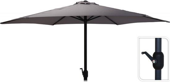 DESIGN Antraciet Parasol voor tuin en terras 300 cm met handig opdraaisysteem