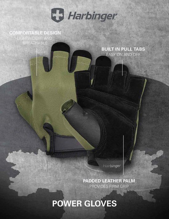 Harbinger Power Gloves - Fitness Handschoenen - Unisex - Groen - M