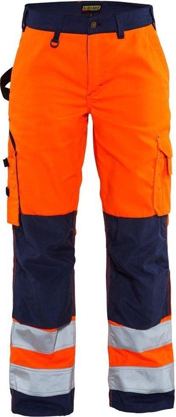 Blåkläder Dames werkbroek High Vis zonder spijkerzakken 7155-1811 - High Vis Oranje/Marineblauw - C46