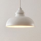 Lindby Hanglamp Cliona - 1 Licht - Metaal - Wit Mat - E27 - H: 19 cm