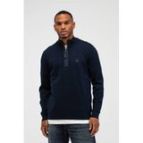 Butcher of Blue trui fijn gebreid donkerblauw