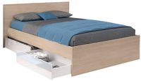 Vente-unique Bedframe hout natuurlijk licht, wit 140 x 190 cm