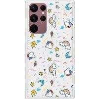 Unicorn Rainbow Beschermende siliconen case compatibel met Galaxy S22 Ultra