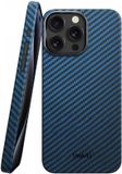 NEKIT Fiber Hoesje Geschikt voor Apple iPhone 14 Pro - Compatibel met MagSafe - High-tech Kevlar Aramidevezels 1500D - Back Cover Ultra Dun - Blauw