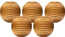 Haza Treklampion - 5x - metallic goud - papier - rond - D23cm