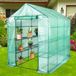 Lendo Online Tuinkas met 3 etages en PE waterdichte hoes 143x213x196cm staal groen