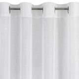 Eurofirany Rebecca Serie - Witte Gordijn - 140x250 cm - Transparant - Op Ringen