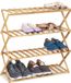 Merkloos Relaxdays schoenenrek uitschuifbaar - 4 etages - 68x67x26 cm - voor 12 paar - bamboe - lichtbruin