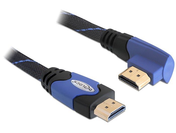 Delock HDMI Kabel - 2 meter - Zwart - Haaks - 82956