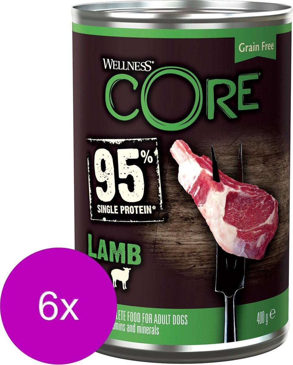 Wellness Core Grain Free 95 400 g - Hondenvoer - 6 x Lam&Pompoen