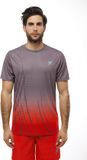 Drop Shot Naos T-shirt Heren Korte Mouw Polyester Grijs/Rood Maat XL