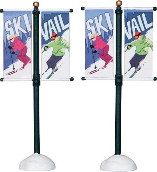 Lemax - Street Pole Banner - Set Of 2 - 10.2 cm - Neutral