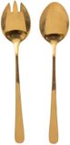 Secret de Gourmet Sla bestek/couvert - 2 delig - goud - metaal