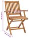 vidaXL Fauteuils pliants avec coussins, set de 6, bois de teck massif
