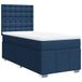 vidaXL Boxspring met matras stof blauw 160x200 cm