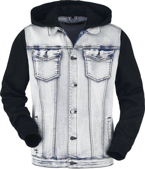R.E.D. by EMP R.E.D. Rock-Engineered Design Blauw spijkerjack met contrasterende mouwen - Heren - 5XL