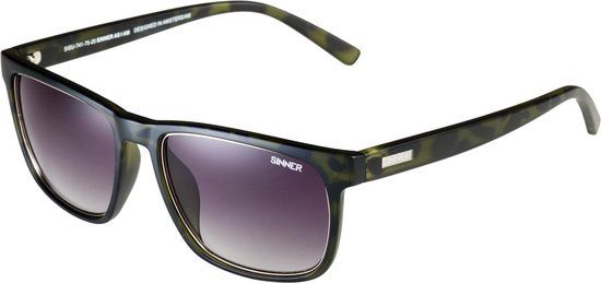 Sinner Canaan Unisex Zonnebril - Olijf/Tortoise - Groene Lenzen - UV-bescherming