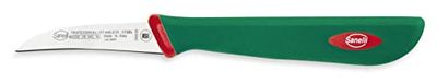 Sanelli Premana Professional groentemes, gebogen, roestvrij staal, groen/rood, 17,5 x 1,5 x 2,5 cm