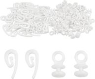 Crochets de rideau blancs - Pour tringles à rideaux - Lot de 200 pièces