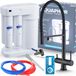 Ari Robinet de cuisine HighFlex avec raccordement de filtre à eau, douchette extractible, pivotant à 360°, noir mat