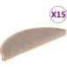 Maison Exclusive - Tapis d'escalier autocollants 15 pcs 56x17x3 cm beige clair