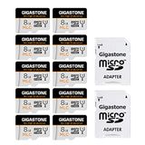 GIGASTONE 8GB 10-pack micro SD geheugenkaart, MLC 10x High Endurance, SDHC UHS-I U3, klasse 10, V30, 4K, 90/40 MB/s