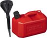 Benson Interbosch B.V. Jerrycan rood voor olie en brandstof van 5 liter met een handige grote trechter van 39 cm